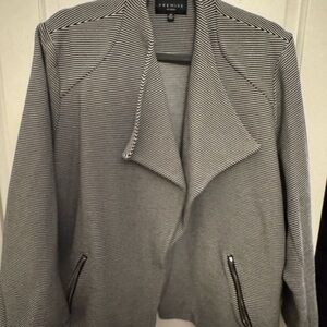 Premise Women's Black and White Striped Blazer